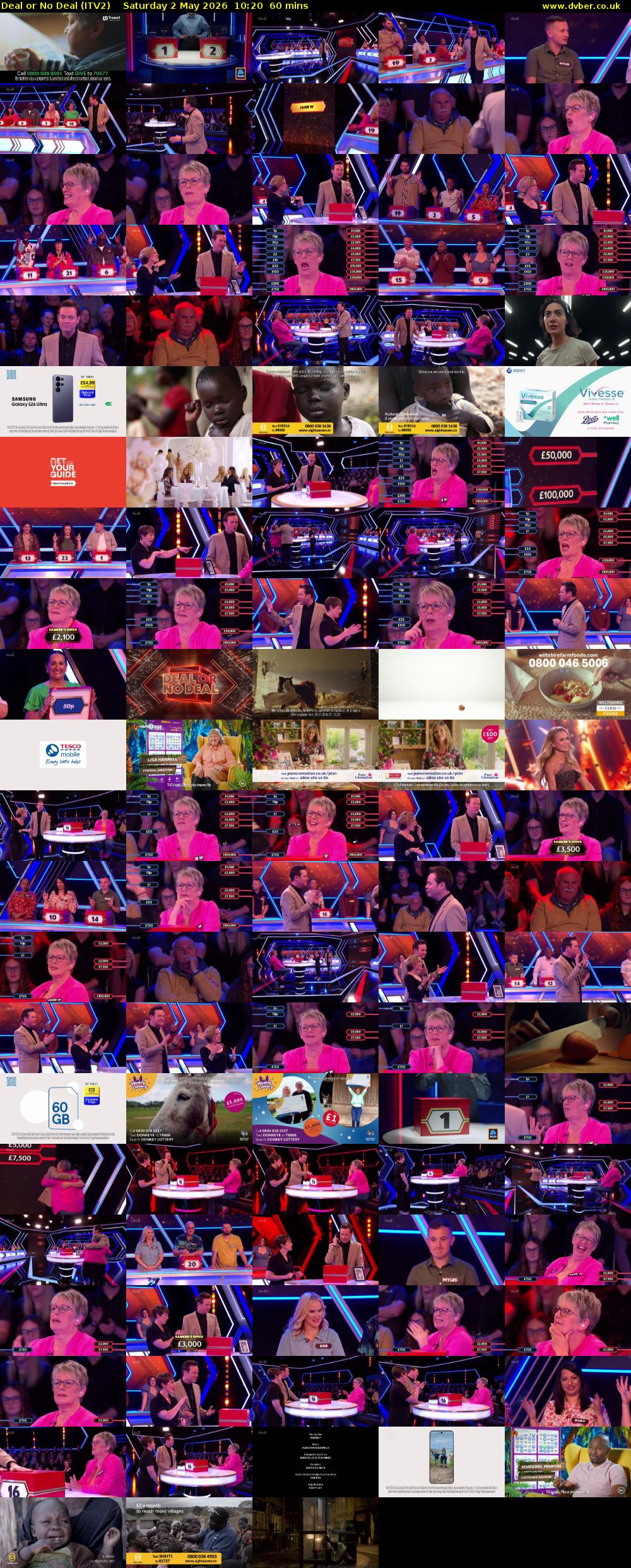 Deal or No Deal (ITV2) Saturday 2 May 2026 10:20 - 11:20