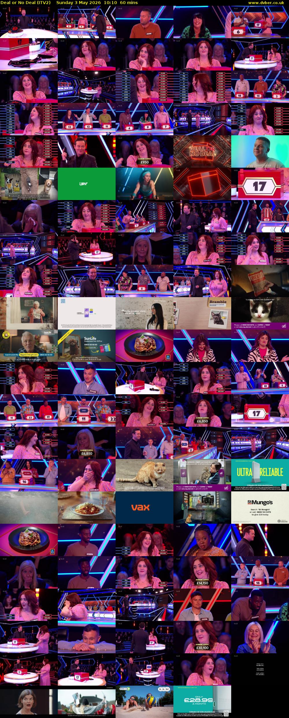 Deal or No Deal (ITV2) Sunday 3 May 2026 10:10 - 11:10