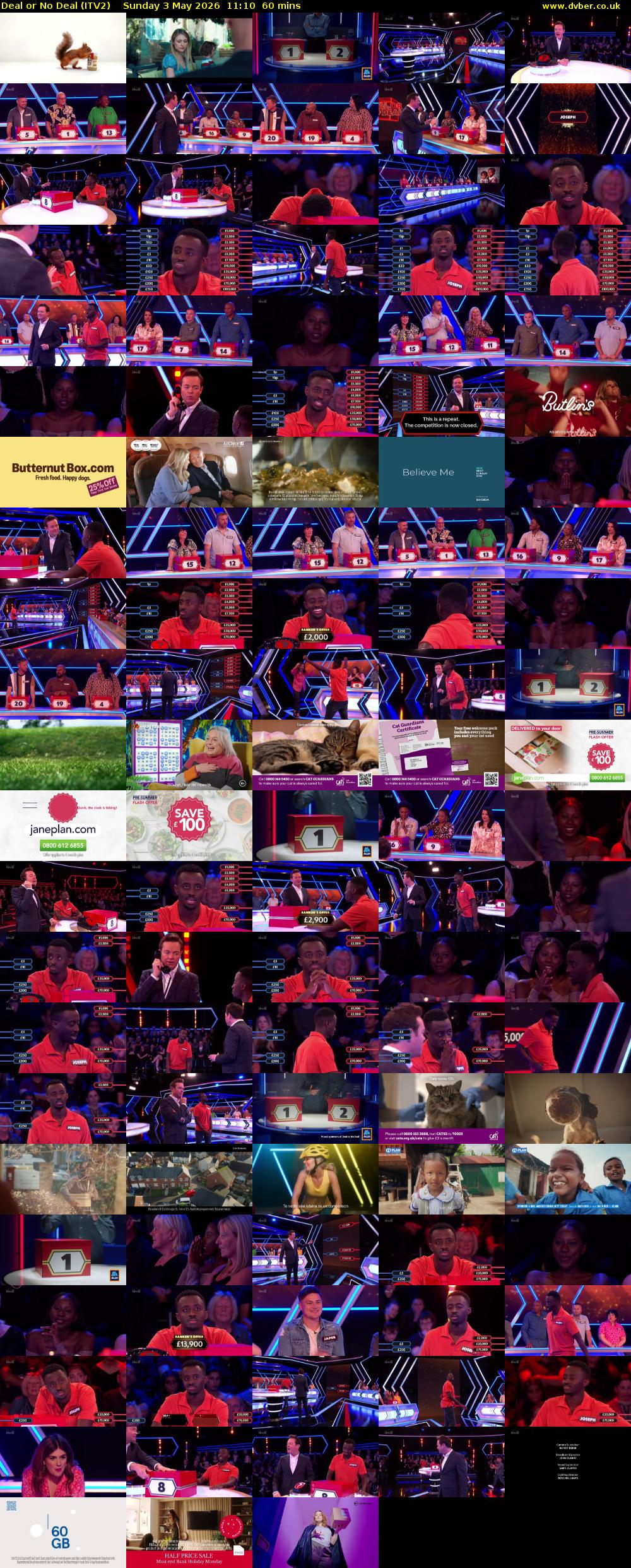 Deal or No Deal (ITV2) Sunday 3 May 2026 11:10 - 12:10