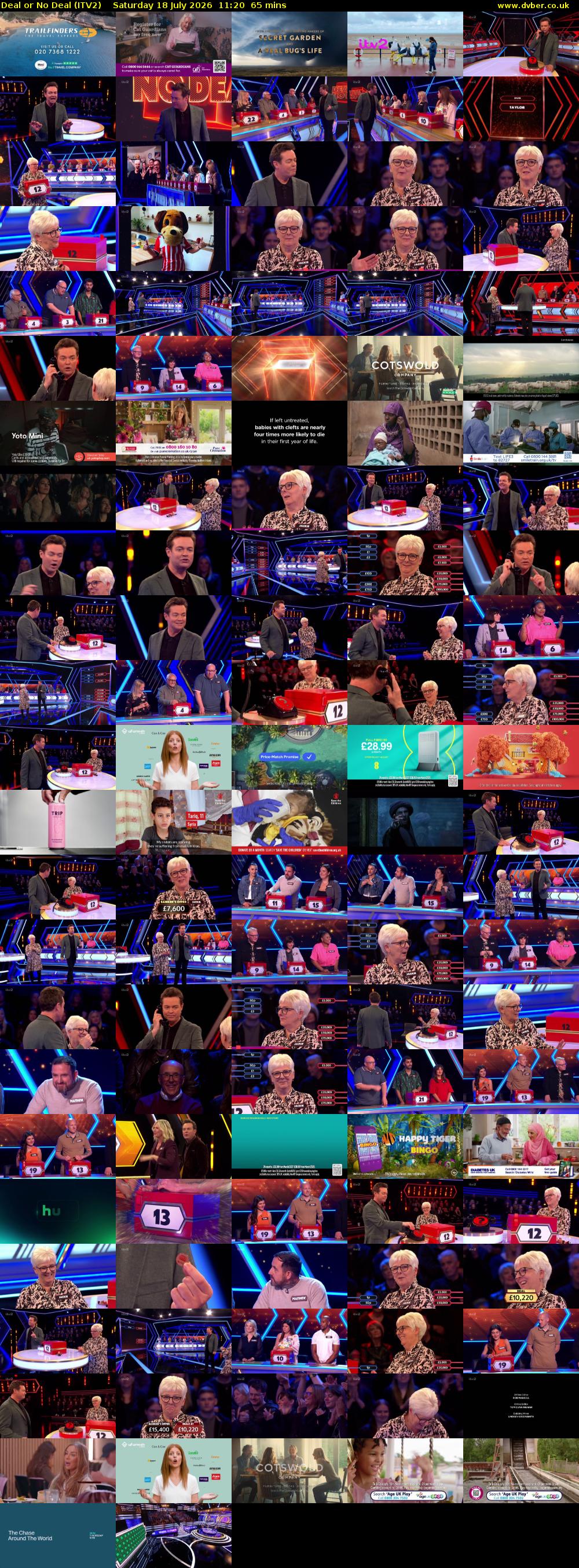 Deal or No Deal (ITV2) Saturday 18 July 2026 11:20 - 12:25