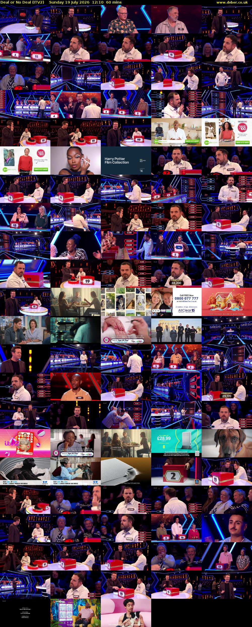 Deal or No Deal (ITV2) Sunday 19 July 2026 12:10 - 13:10