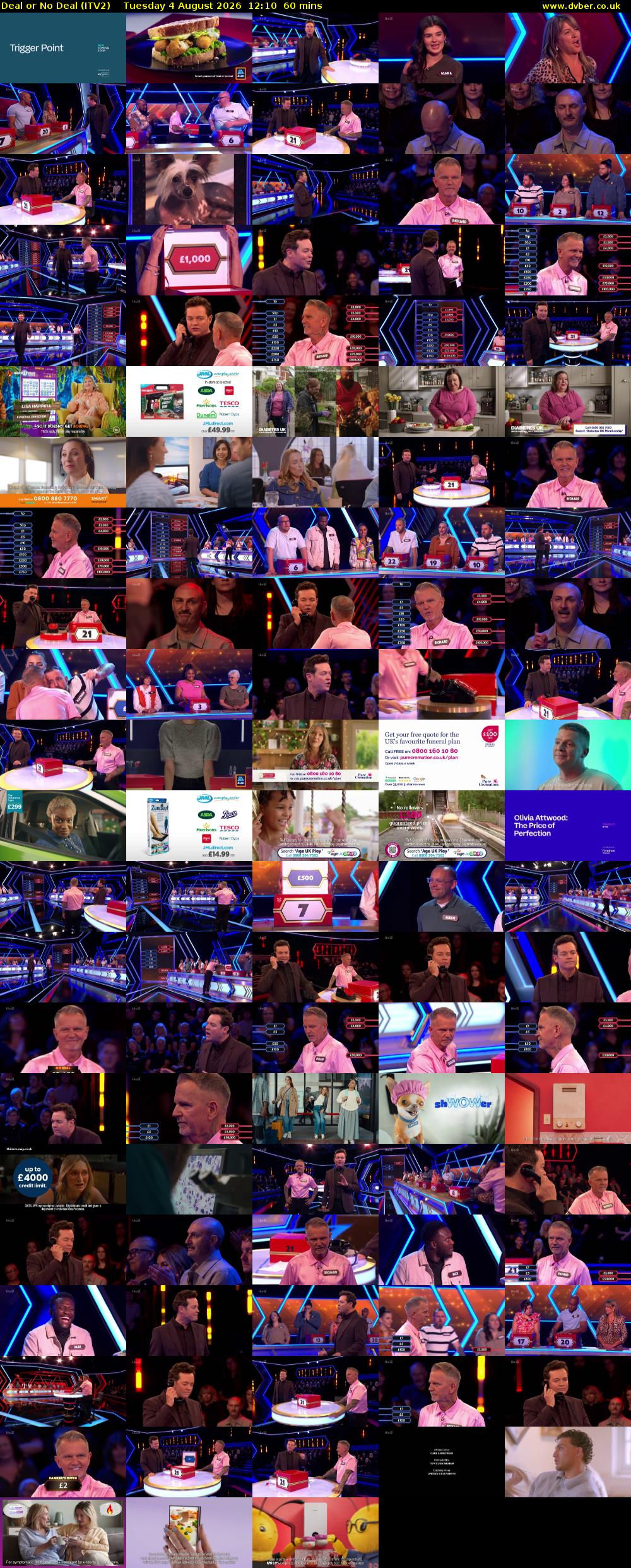 Deal or No Deal (ITV2) Tuesday 4 August 2026 12:10 - 13:10