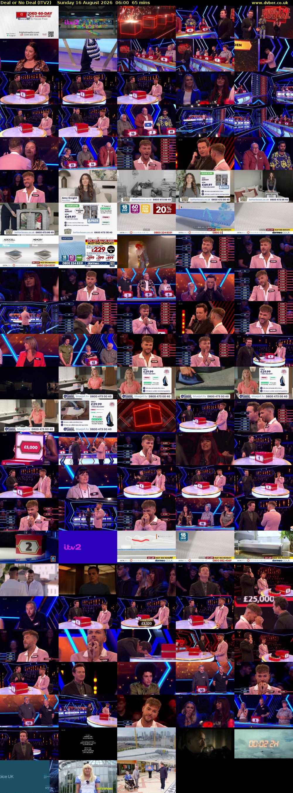 Deal or No Deal (ITV2) Sunday 16 August 2026 06:00 - 07:05