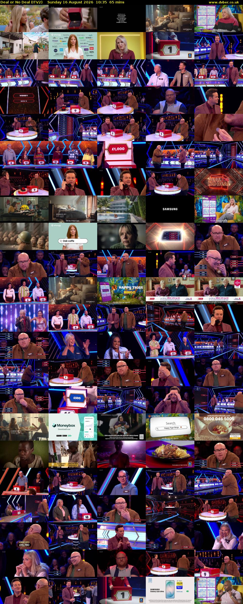Deal or No Deal (ITV2) Sunday 16 August 2026 10:35 - 11:40