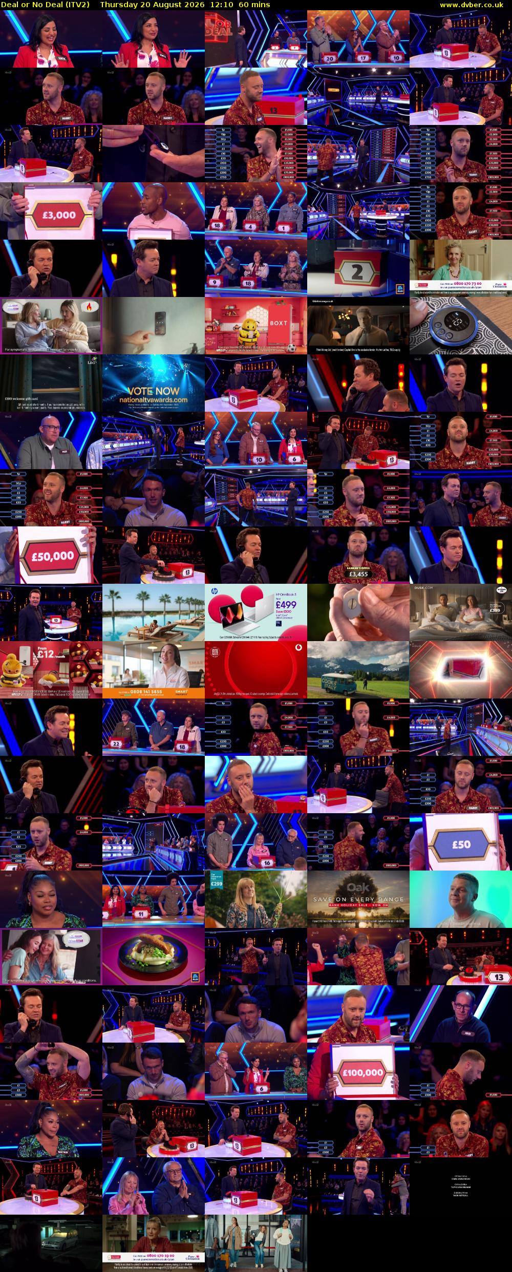 Deal or No Deal (ITV2) Thursday 20 August 2026 12:10 - 13:10