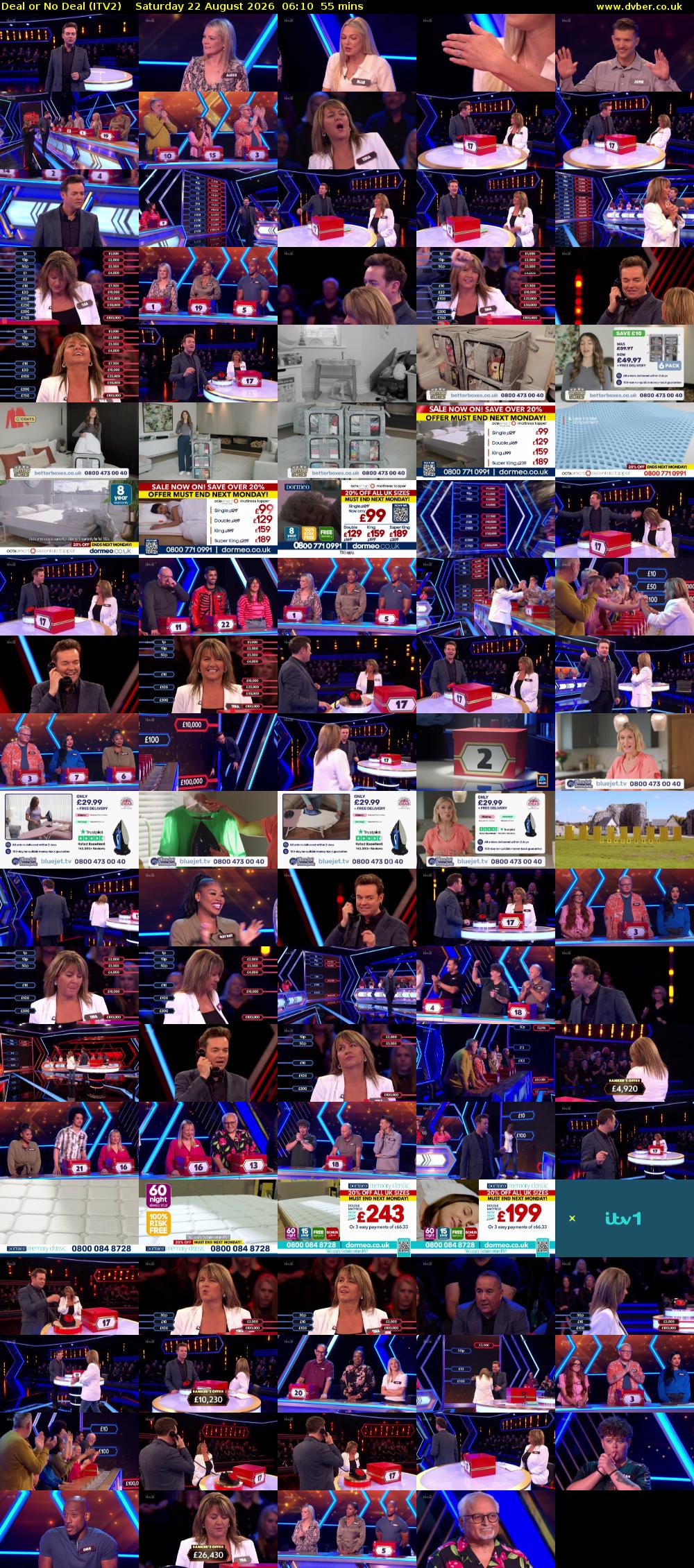 Deal or No Deal (ITV2) Saturday 22 August 2026 06:10 - 07:05