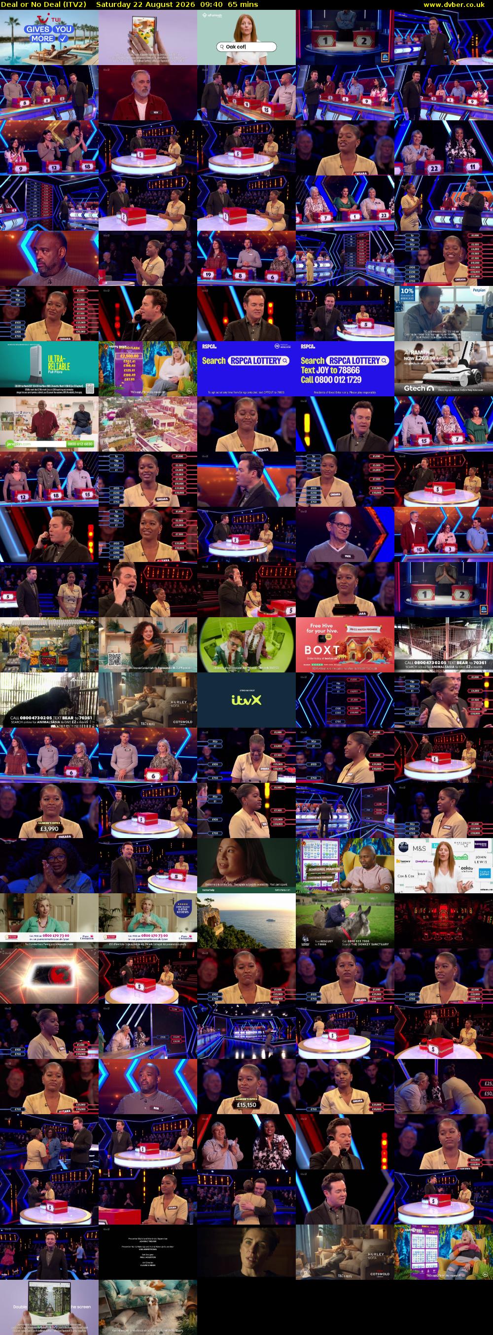 Deal or No Deal (ITV2) Saturday 22 August 2026 09:40 - 10:45