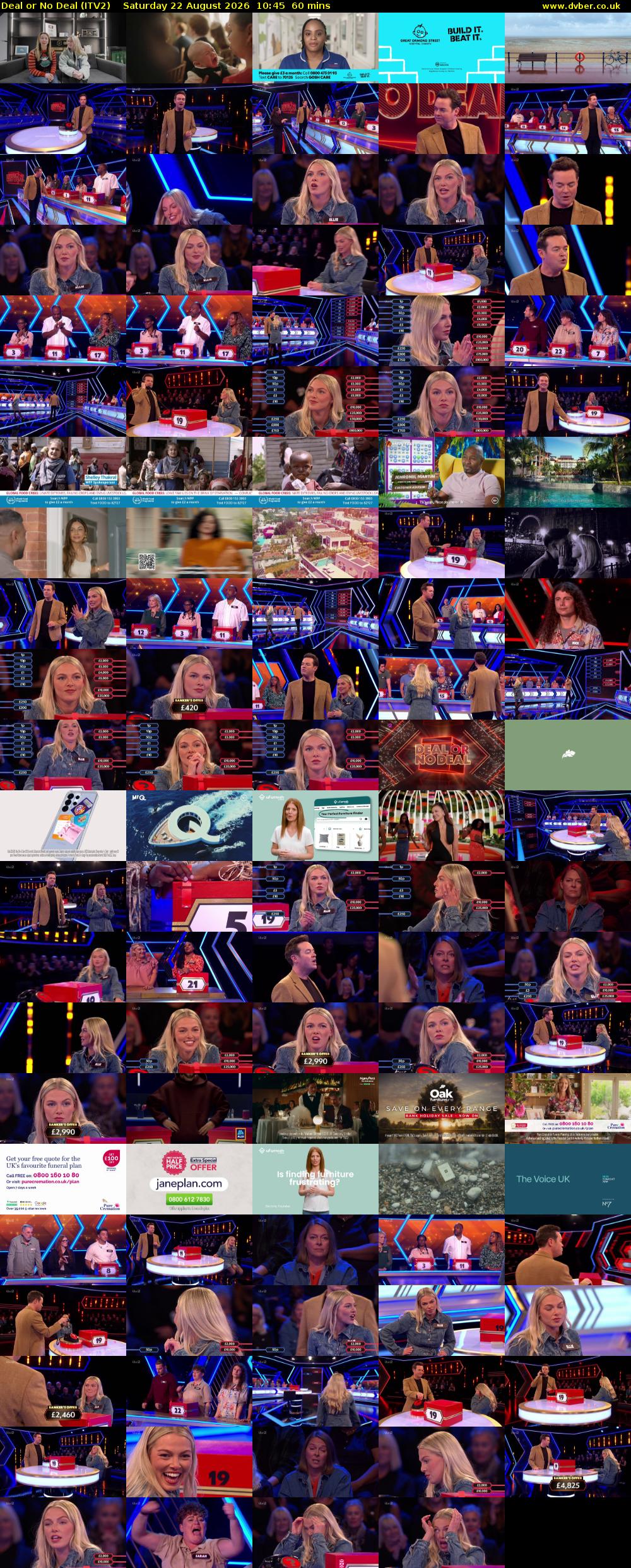 Deal or No Deal (ITV2) Saturday 22 August 2026 10:45 - 11:45
