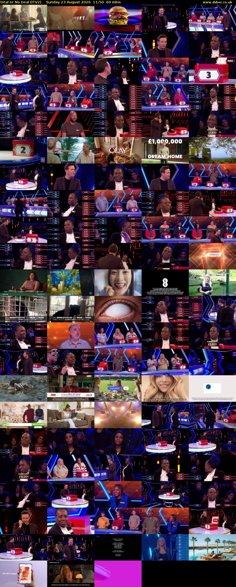 Deal or No Deal (ITV2) Sunday 23 August 2026 11:50 - 12:50