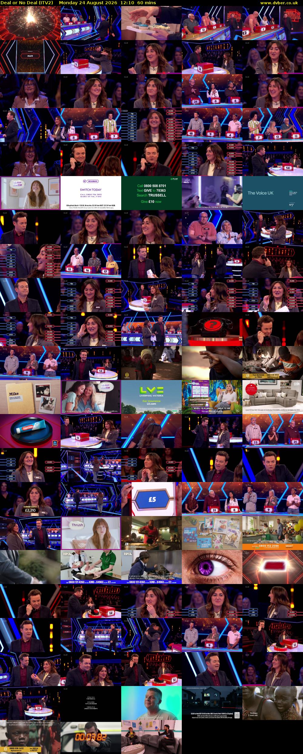 Deal or No Deal (ITV2) Monday 24 August 2026 12:10 - 13:10