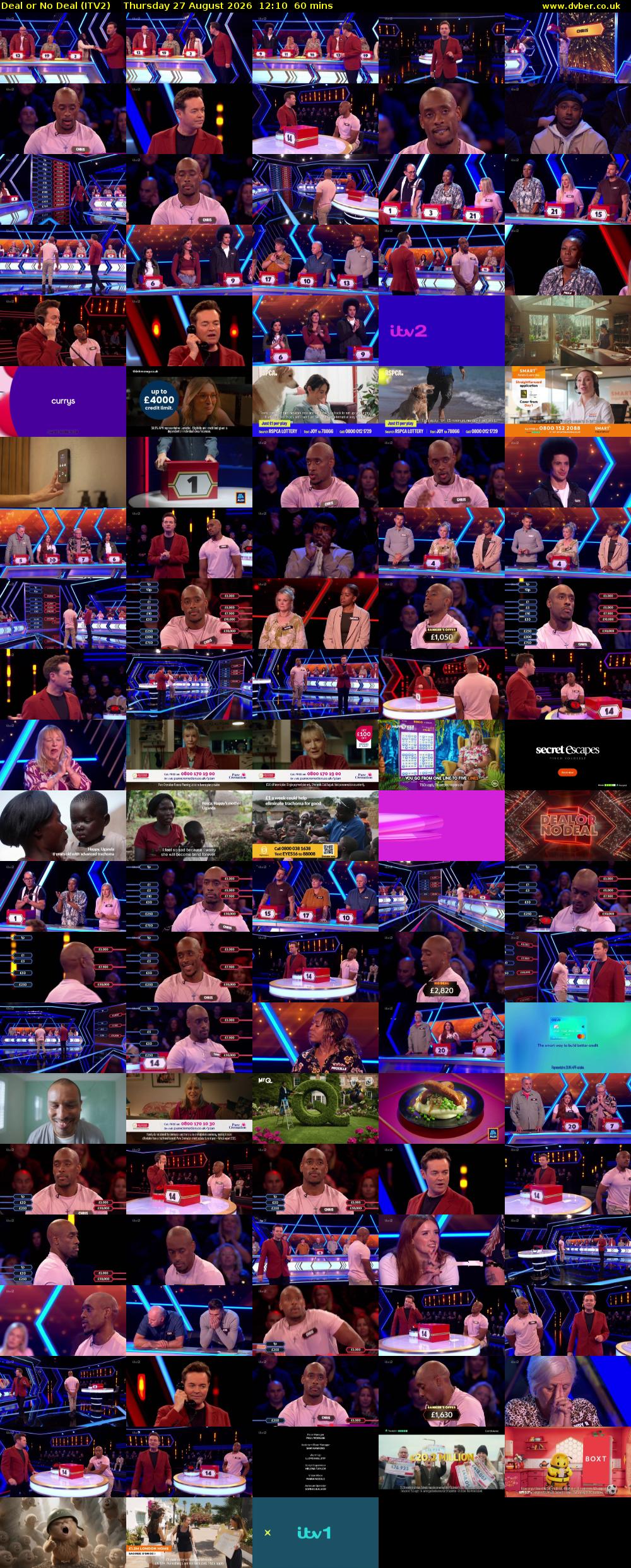 Deal or No Deal (ITV2) Thursday 27 August 2026 12:10 - 13:10