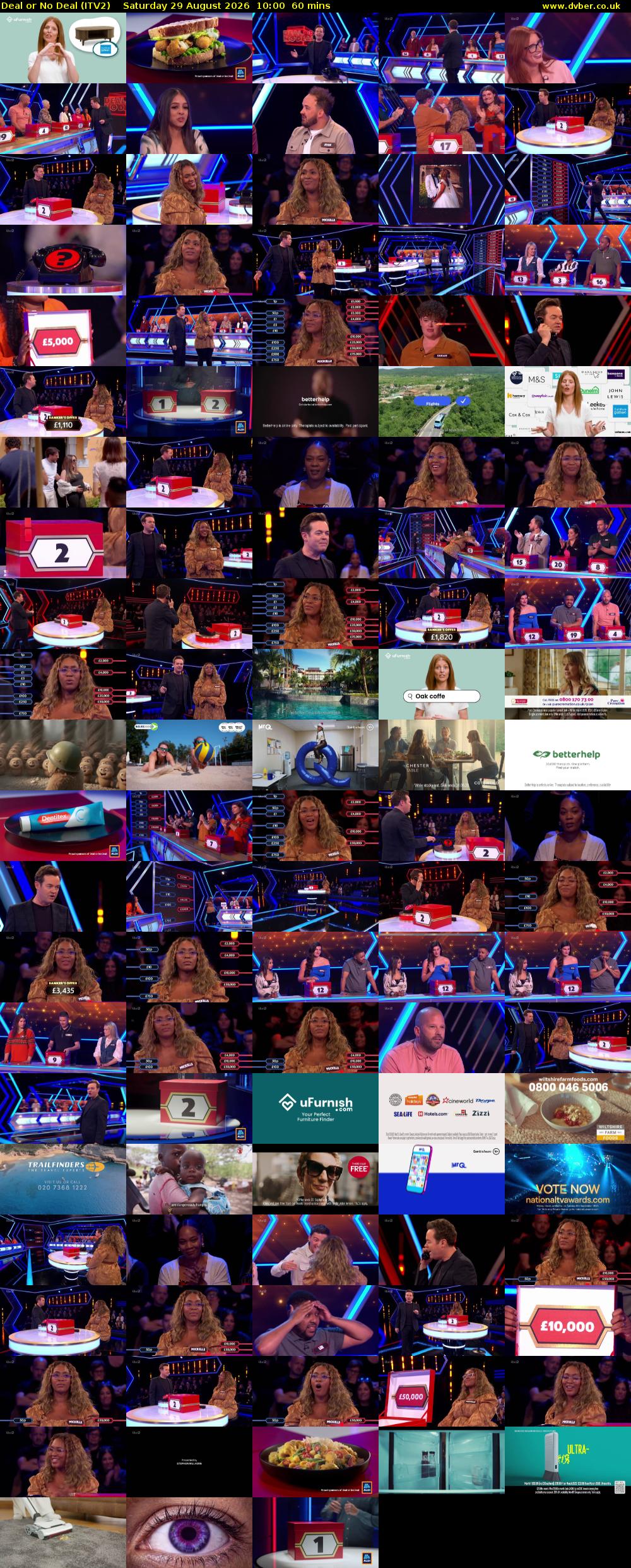 Deal or No Deal (ITV2) Saturday 29 August 2026 10:00 - 11:00