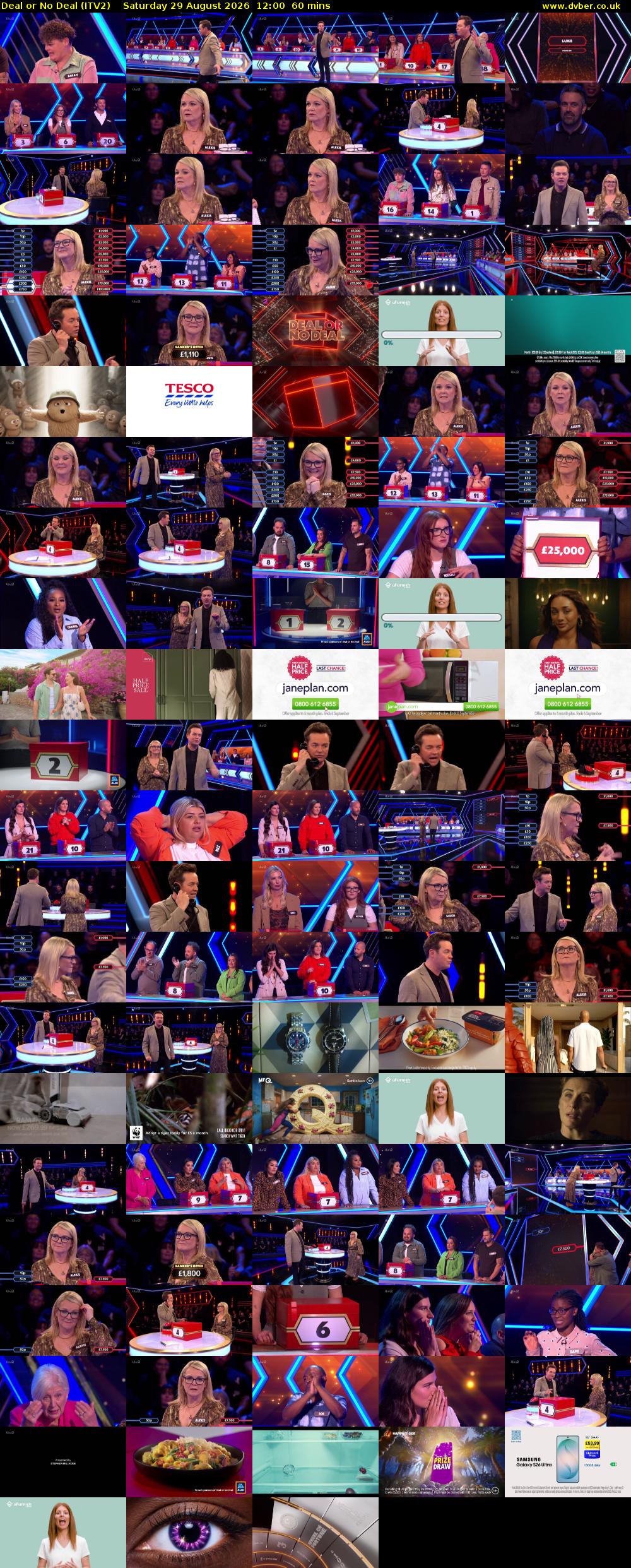 Deal or No Deal (ITV2) Saturday 29 August 2026 12:00 - 13:00