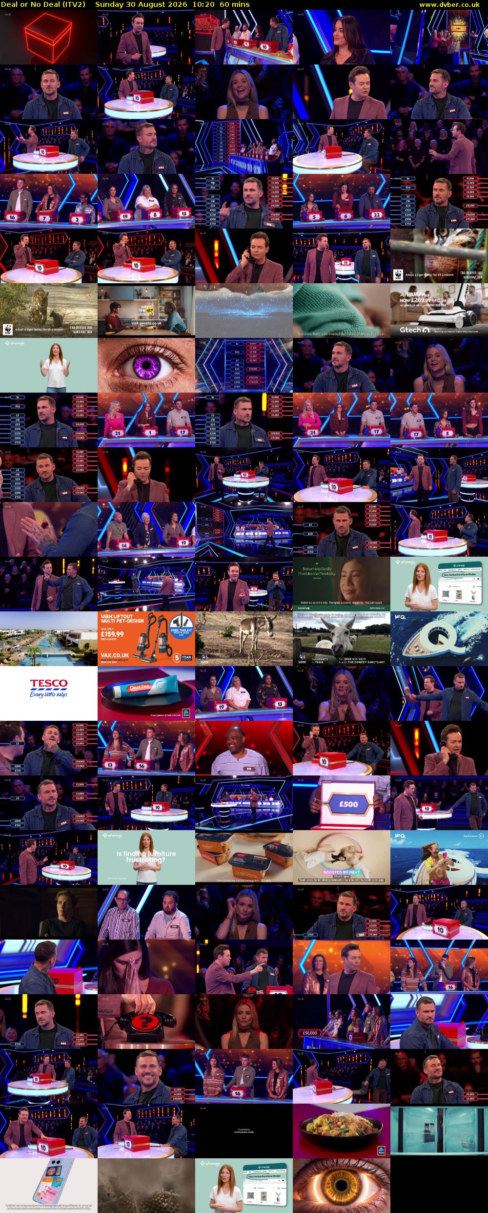 Deal or No Deal (ITV2) Sunday 30 August 2026 10:20 - 11:20