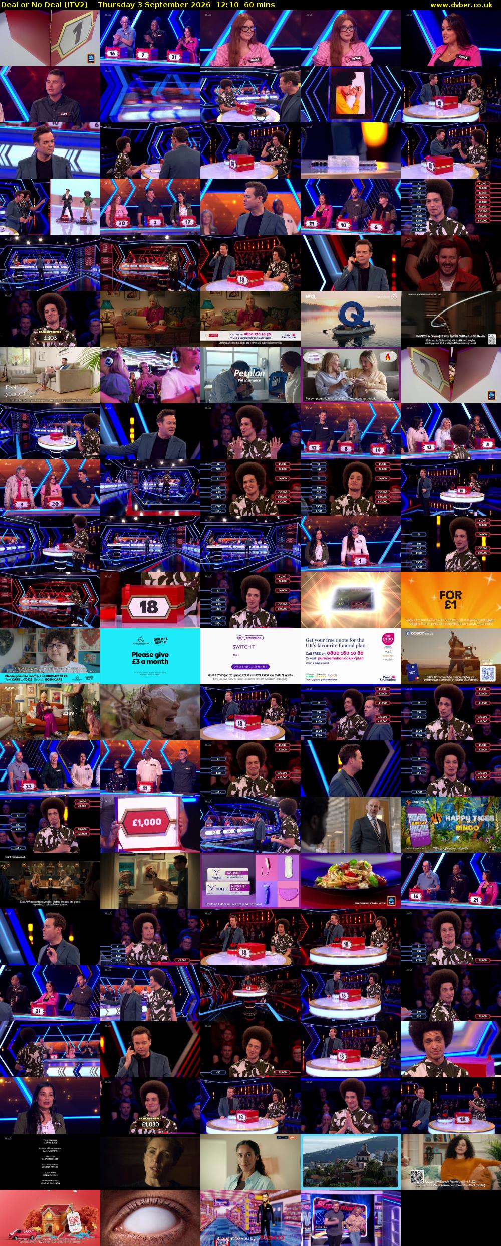 Deal or No Deal (ITV2) Thursday 3 September 2026 12:10 - 13:10