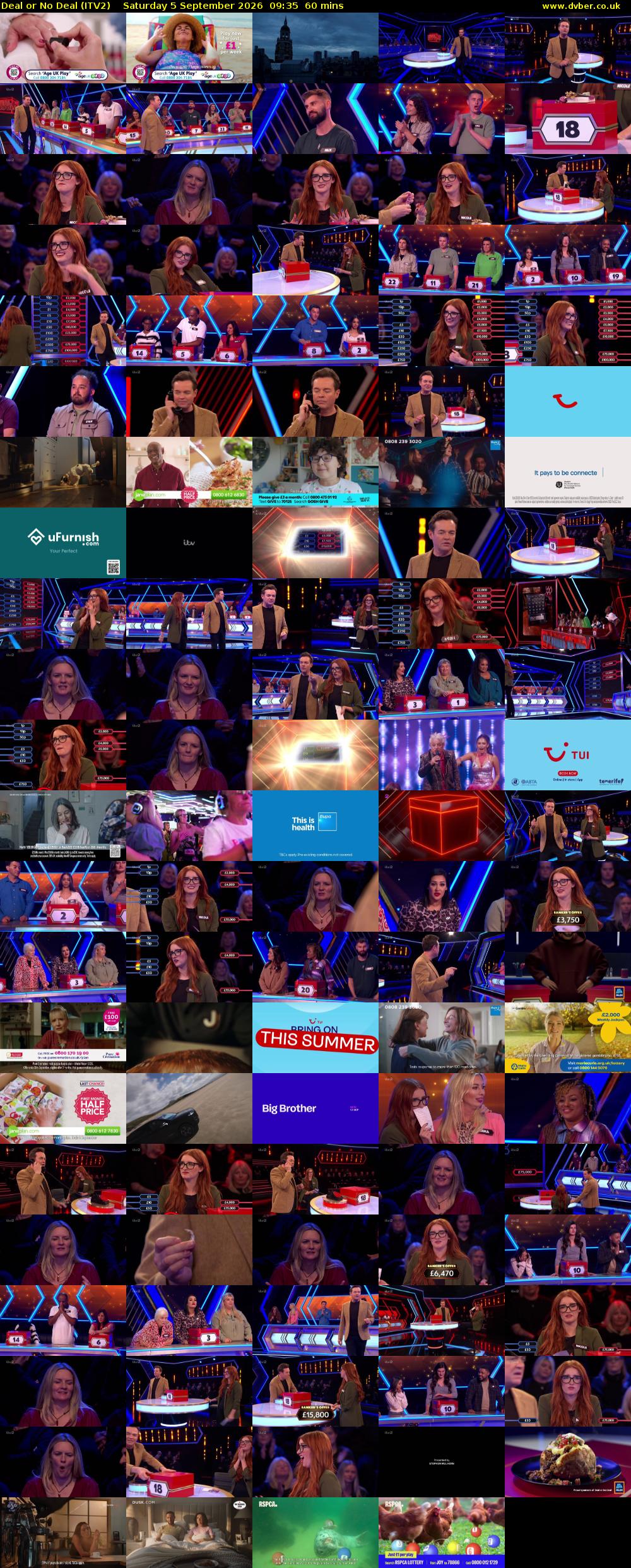 Deal or No Deal (ITV2) Saturday 5 September 2026 09:35 - 10:35
