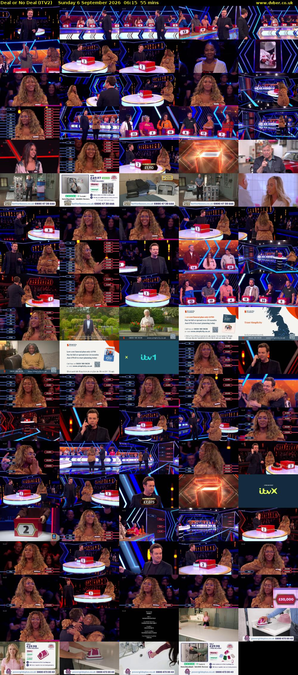 Deal or No Deal (ITV2) Sunday 6 September 2026 06:15 - 07:10