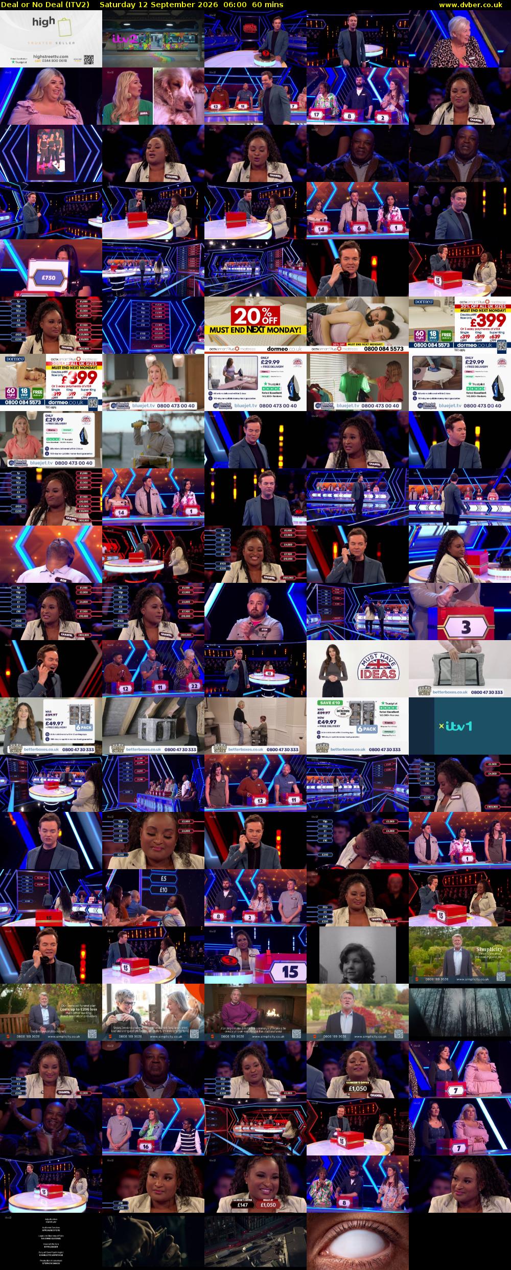 Deal or No Deal (ITV2) Saturday 12 September 2026 06:00 - 07:00