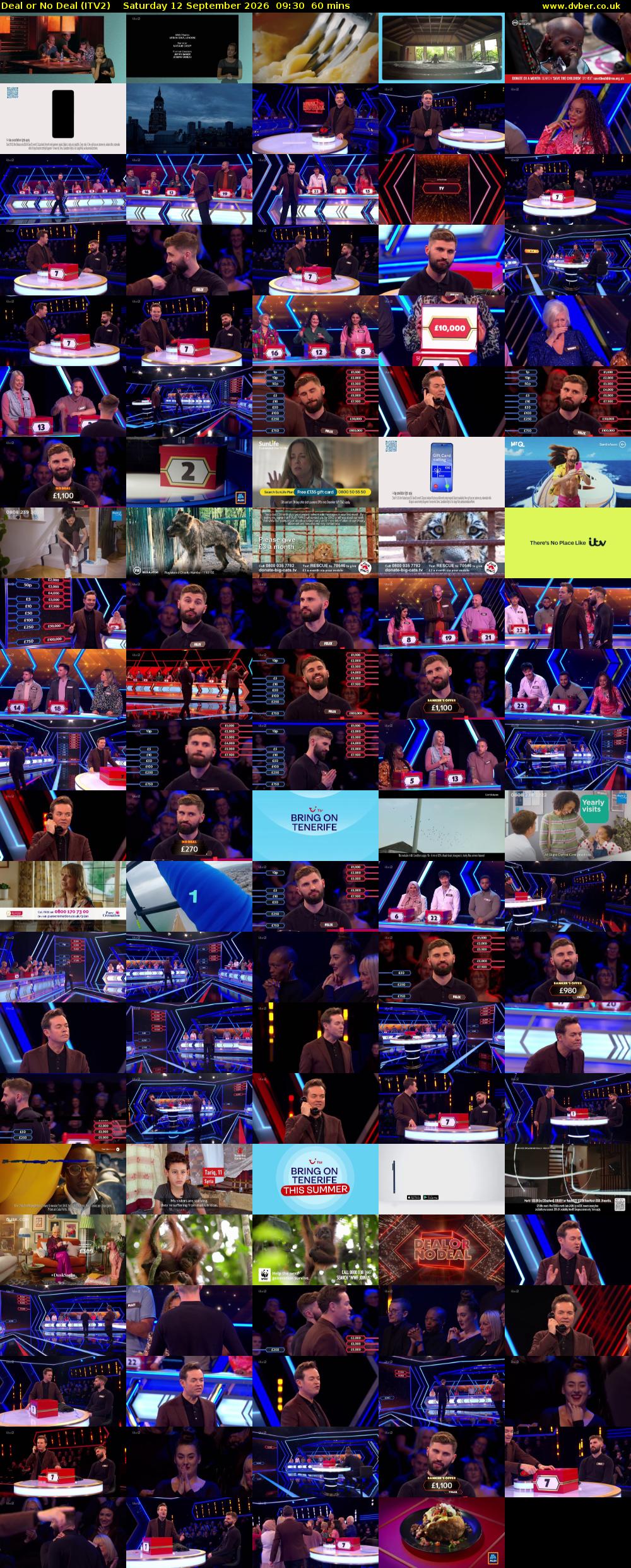 Deal or No Deal (ITV2) Saturday 12 September 2026 09:30 - 10:30
