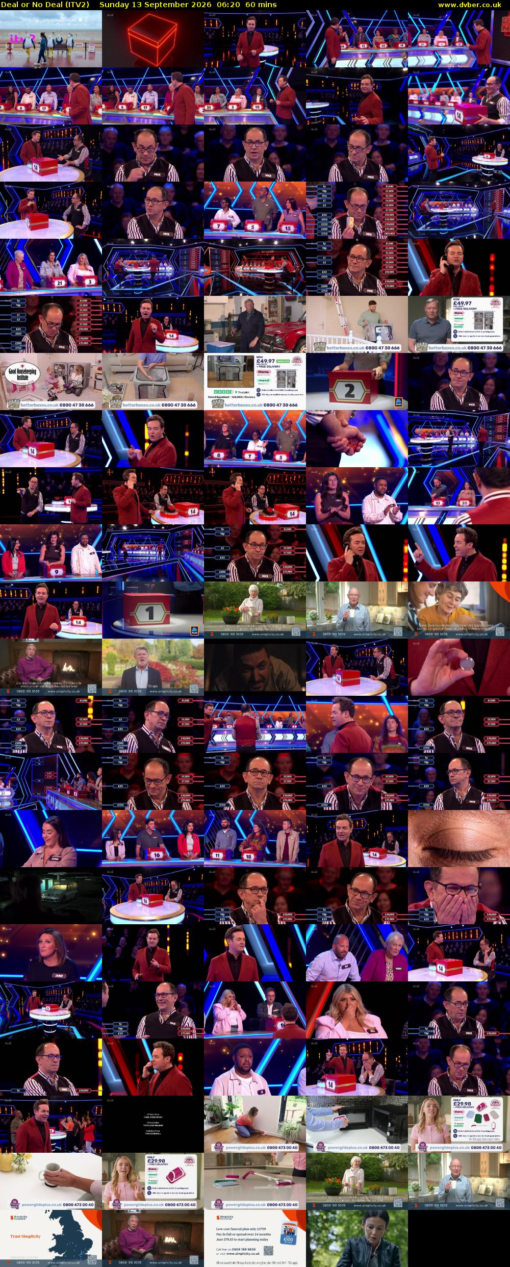 Deal or No Deal (ITV2) Sunday 13 September 2026 06:20 - 07:20