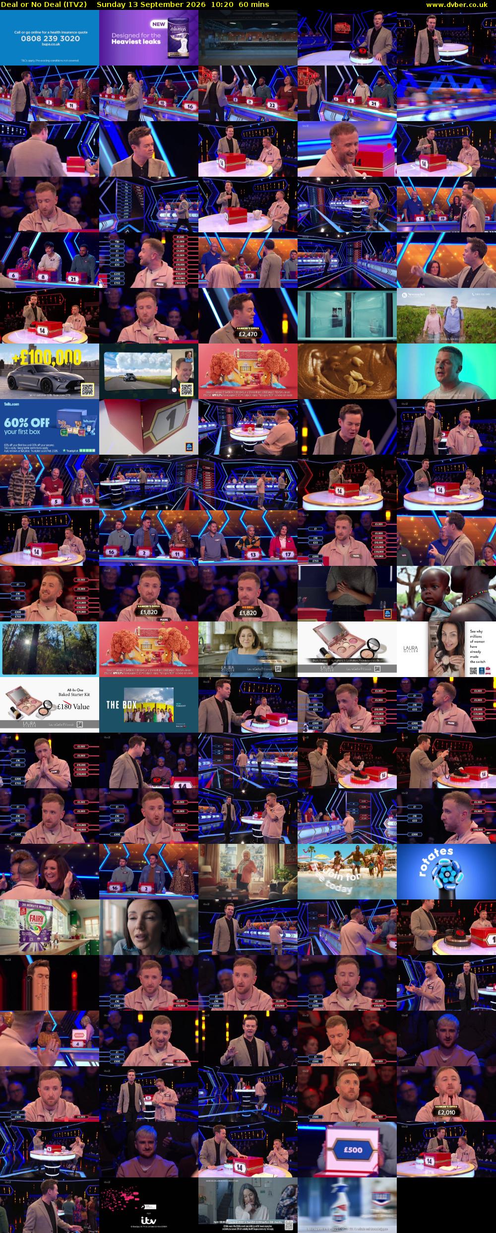 Deal or No Deal (ITV2) Sunday 13 September 2026 10:20 - 11:20