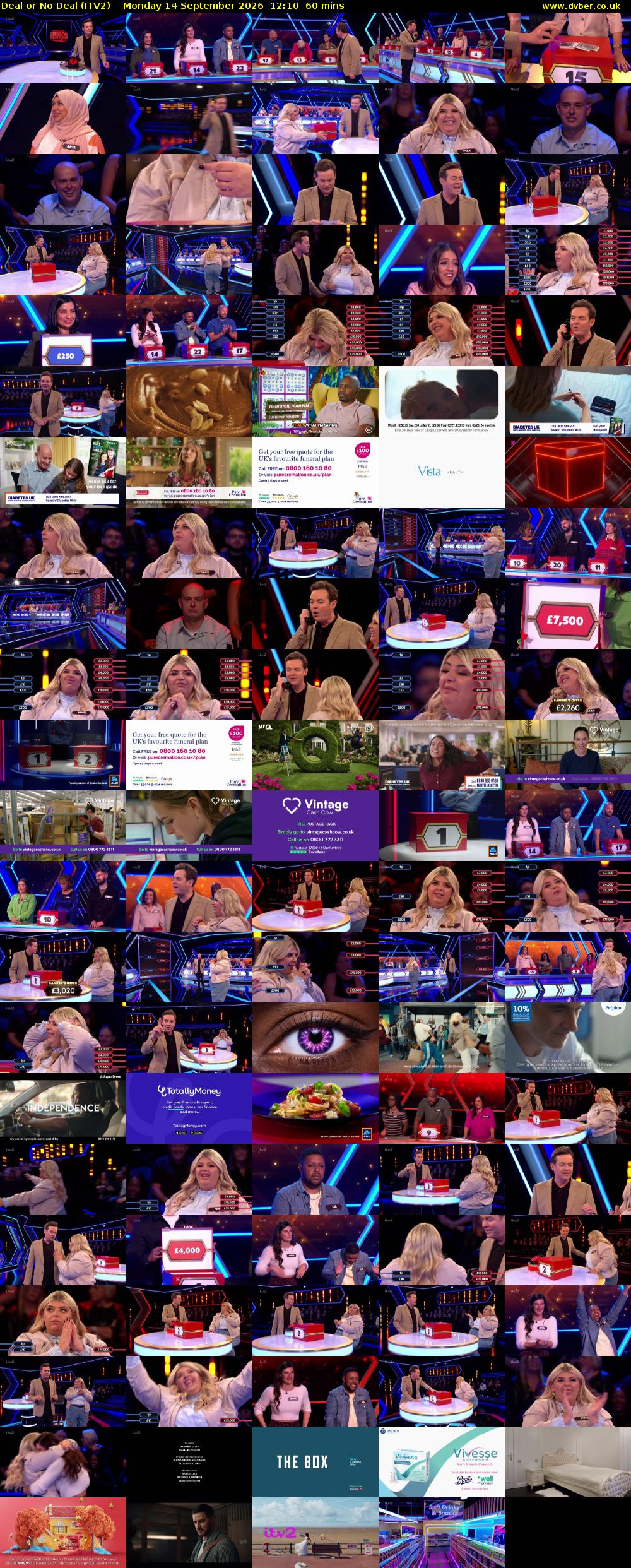 Deal or No Deal (ITV2) Monday 14 September 2026 12:10 - 13:10