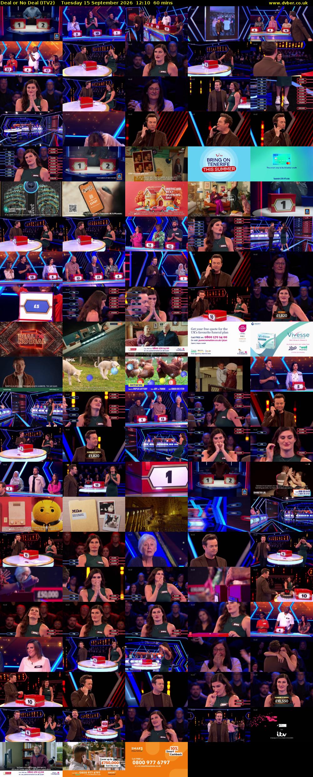 Deal or No Deal (ITV2) Tuesday 15 September 2026 12:10 - 13:10