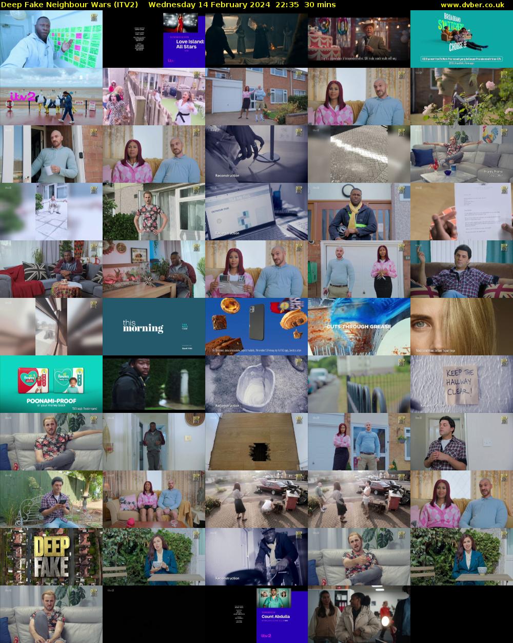 Deep Fake Neighbour Wars (ITV2) Wednesday 14 February 2024 22:35 - 23:05