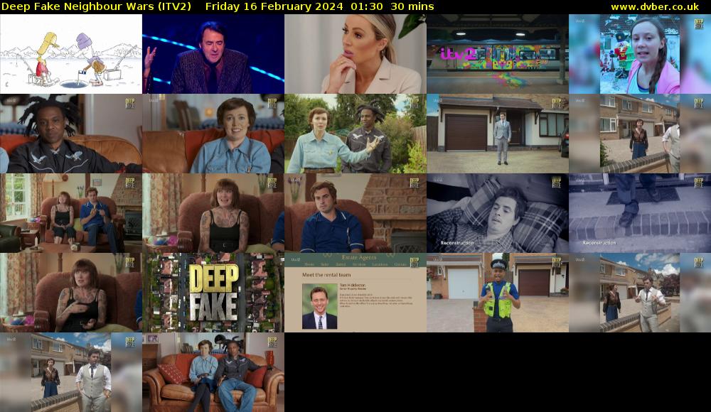 Deep Fake Neighbour Wars (ITV2) Friday 16 February 2024 01:30 - 02:00