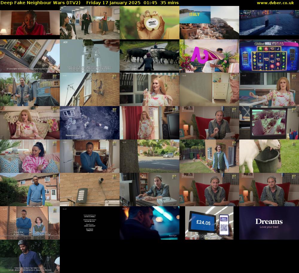 Deep Fake Neighbour Wars (ITV2) Friday 17 January 2025 01:45 - 02:20