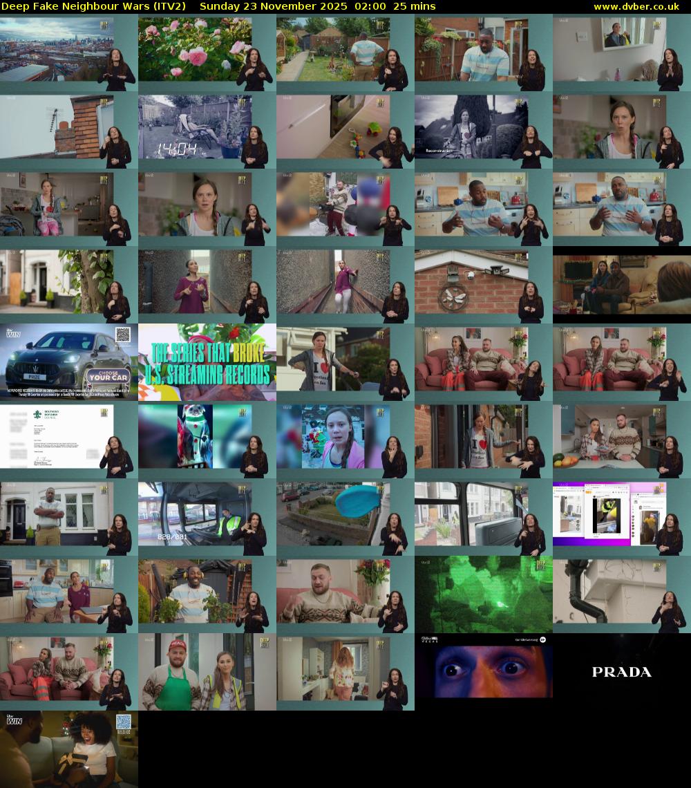 Deep Fake Neighbour Wars (ITV2) Sunday 23 November 2025 02:00 - 02:25