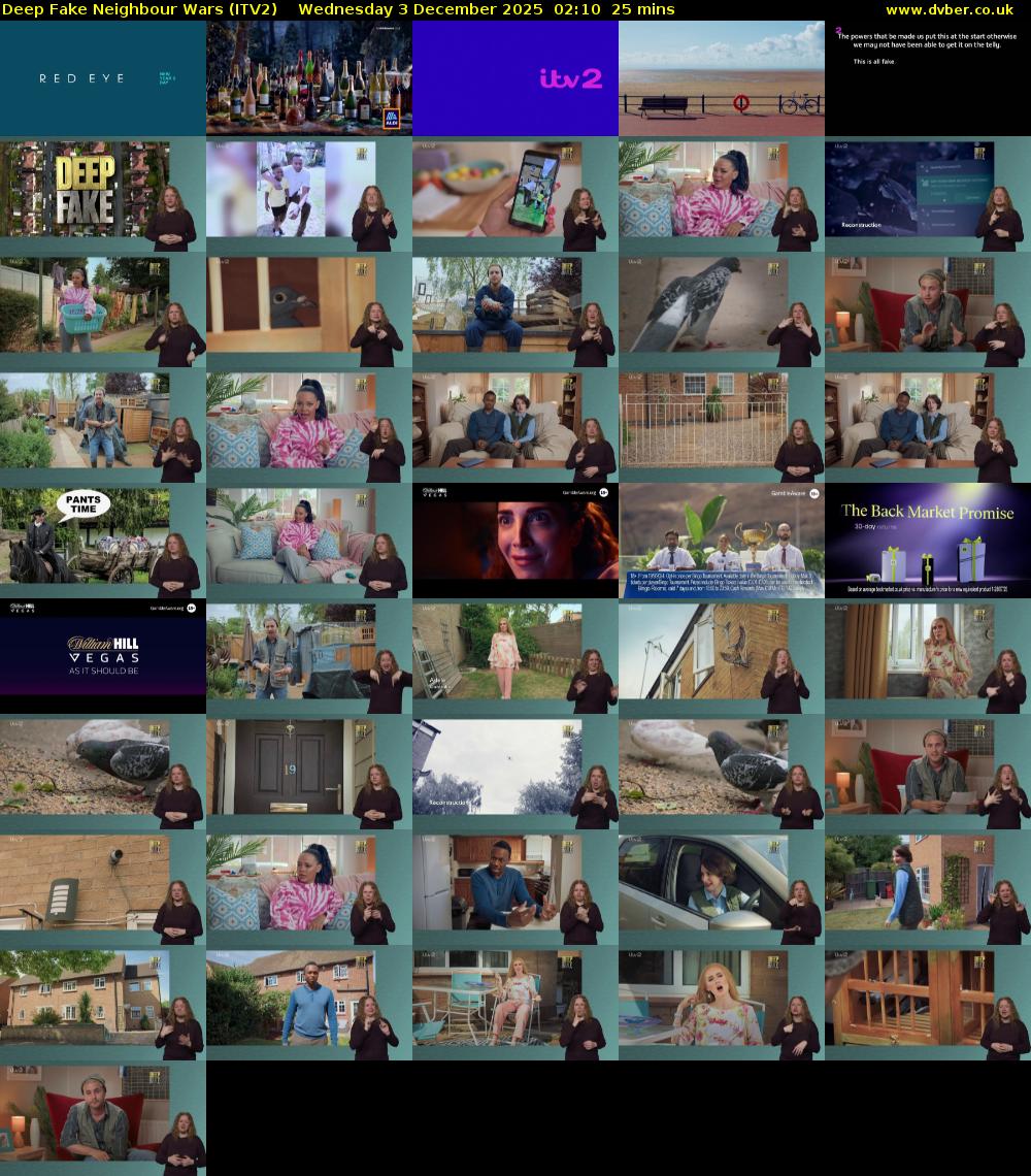 Deep Fake Neighbour Wars (ITV2) Wednesday 3 December 2025 02:10 - 02:35