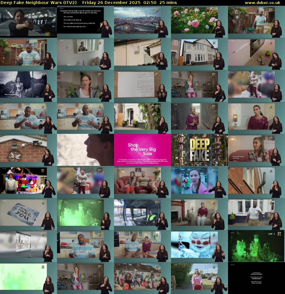 Deep Fake Neighbour Wars (ITV2) Friday 26 December 2025 02:50 - 03:15