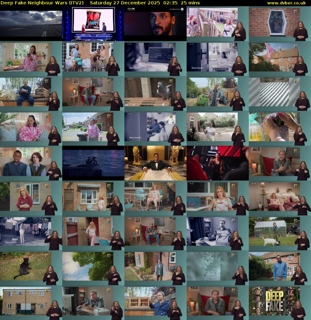 Deep Fake Neighbour Wars (ITV2) Saturday 27 December 2025 02:35 - 03:00