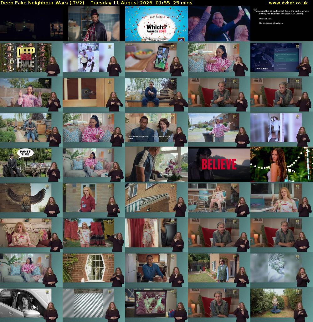Deep Fake Neighbour Wars (ITV2) Tuesday 11 August 2026 01:55 - 02:20