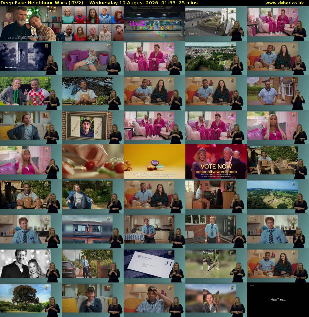 Deep Fake Neighbour Wars (ITV2) Wednesday 19 August 2026 01:55 - 02:20