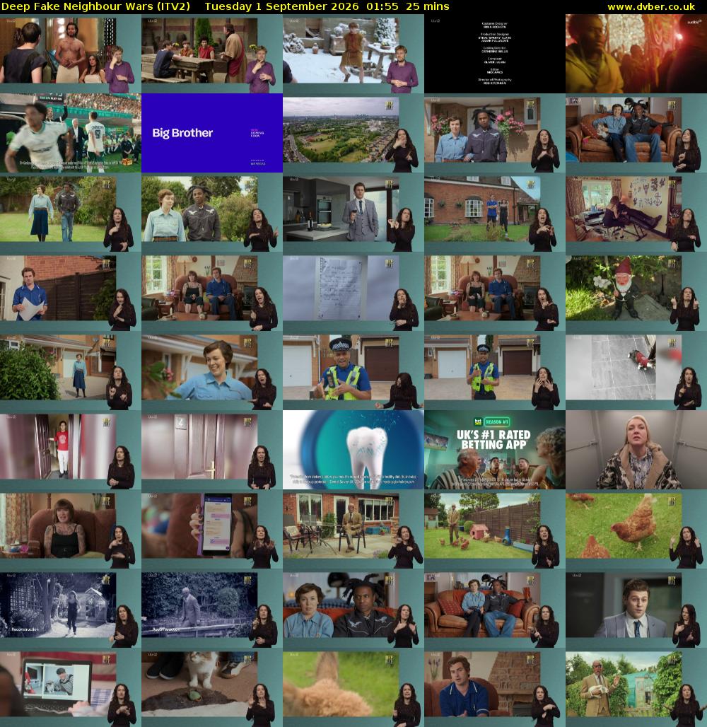 Deep Fake Neighbour Wars (ITV2) Tuesday 1 September 2026 01:55 - 02:20