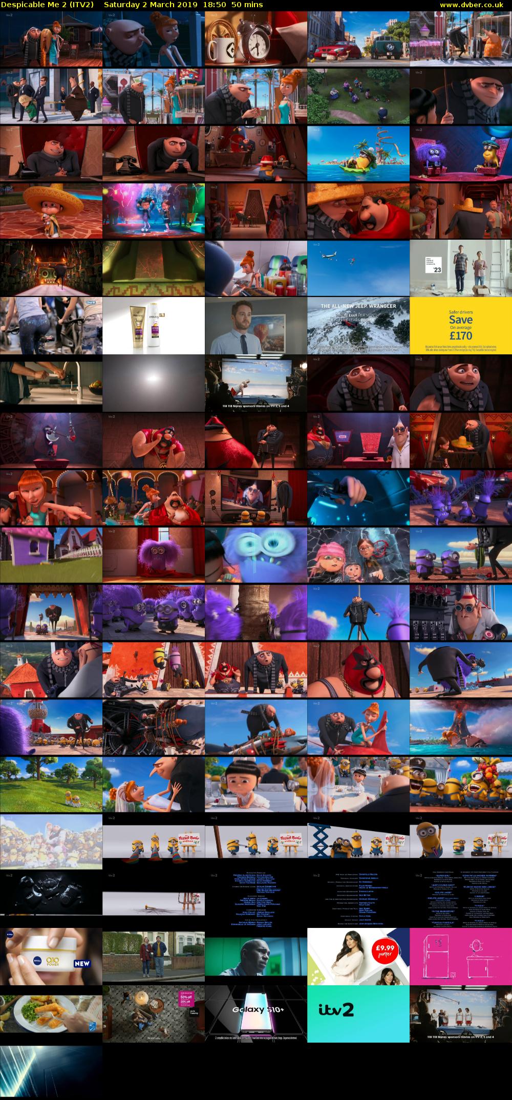 Despicable Me 2 (ITV2) Saturday 2 March 2019 18:50 - 19:40