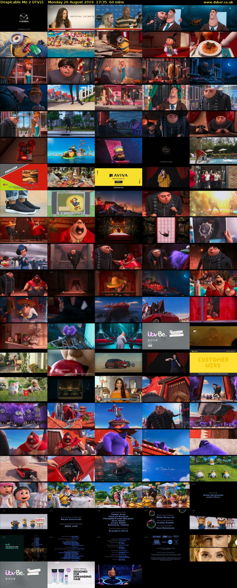 Despicable Me 2 (ITV2) Monday 26 August 2019 17:35 - 18:35