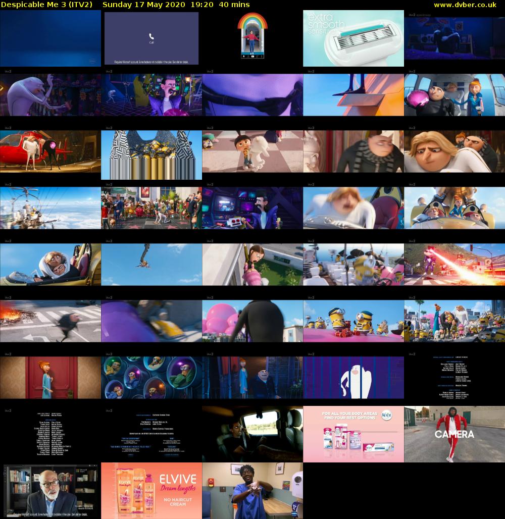 Despicable Me 3 (ITV2) Sunday 17 May 2020 19:20 - 20:00