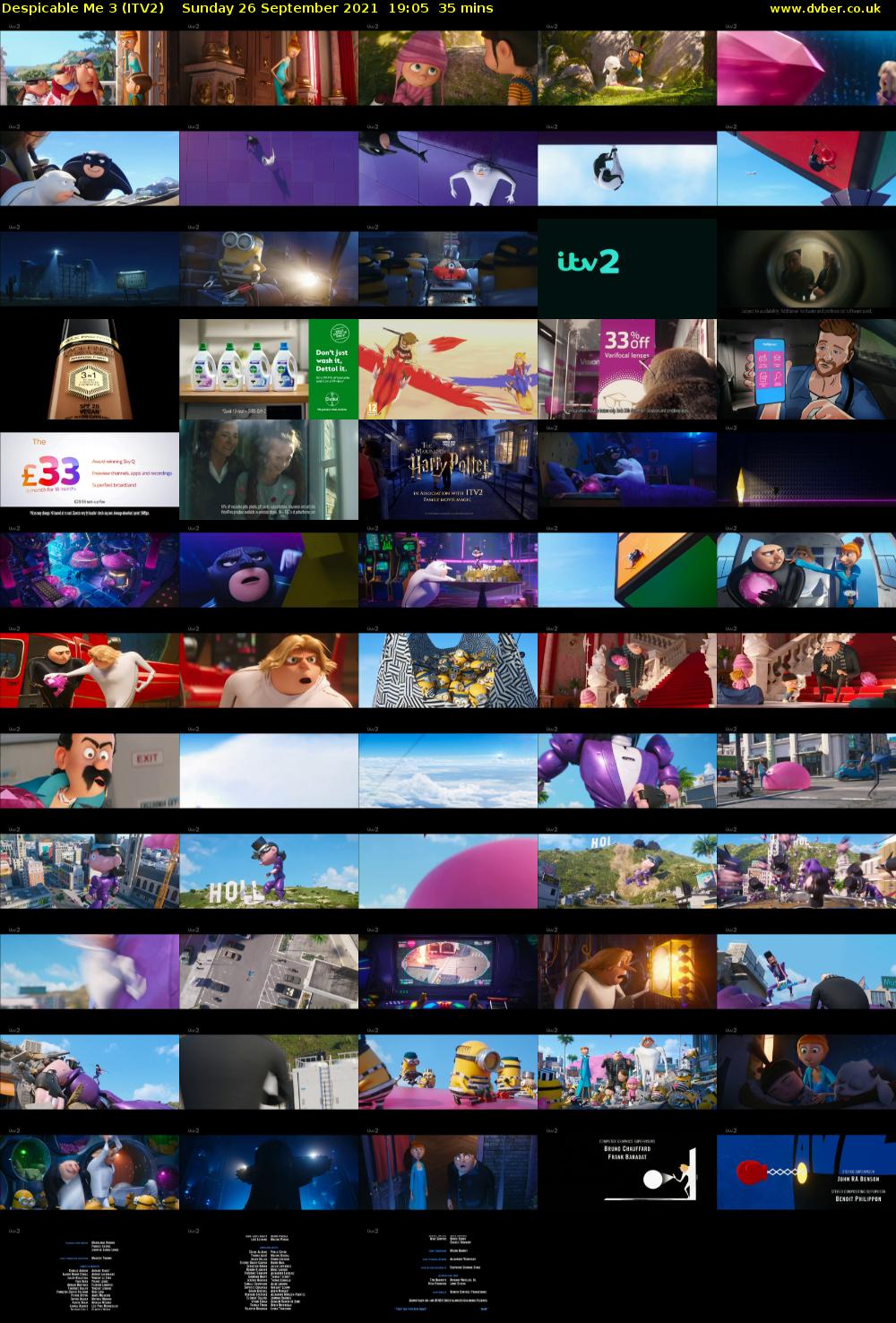 Despicable Me 3 (ITV2) Sunday 26 September 2021 19:05 - 19:40
