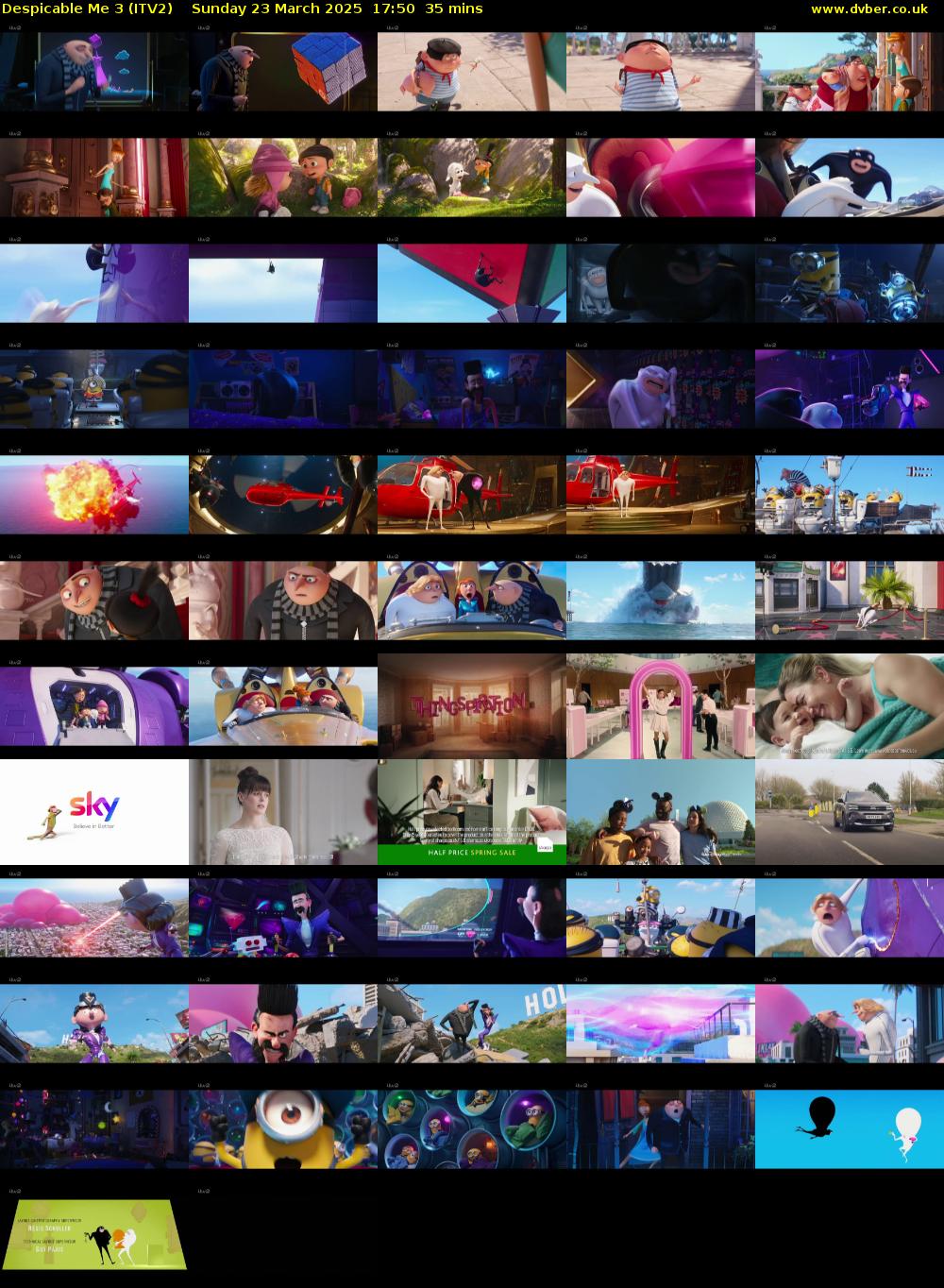 Despicable Me 3 (ITV2) Sunday 23 March 2025 17:50 - 18:25