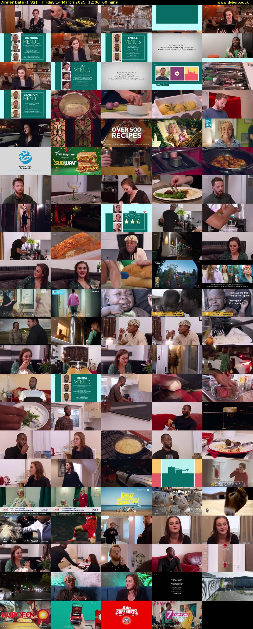 Dinner Date (ITV2) Friday 14 March 2025 12:00 - 13:00