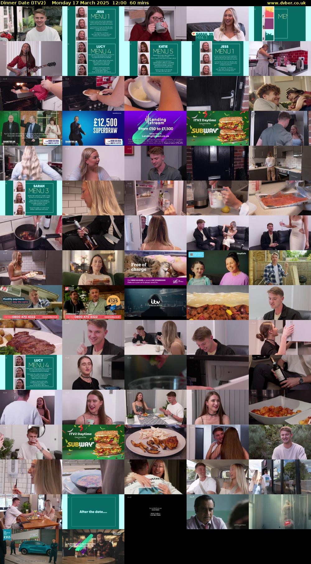 Dinner Date (ITV2) Monday 17 March 2025 12:00 - 13:00