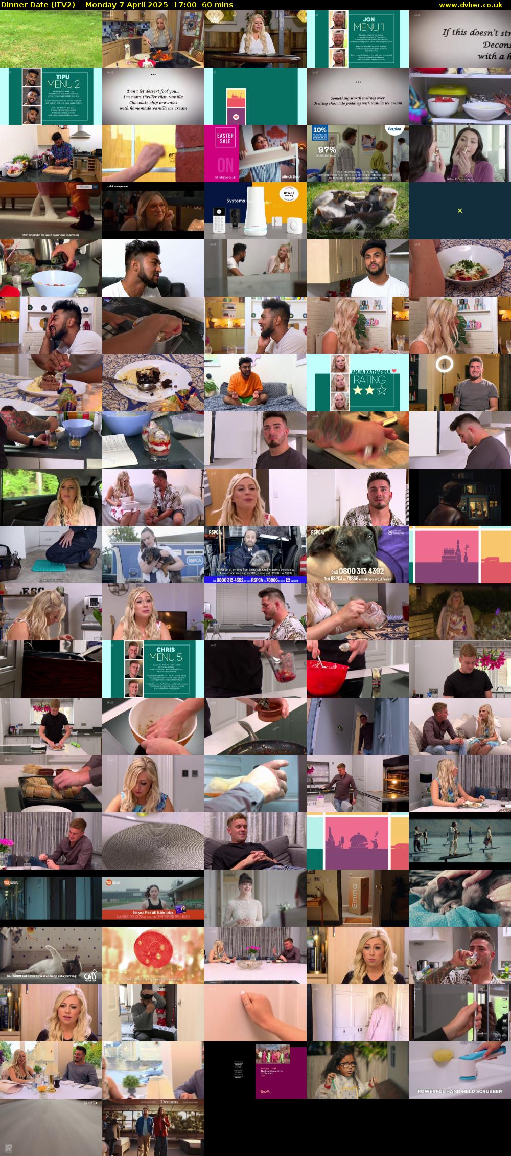Dinner Date (ITV2) Monday 7 April 2025 17:00 - 18:00