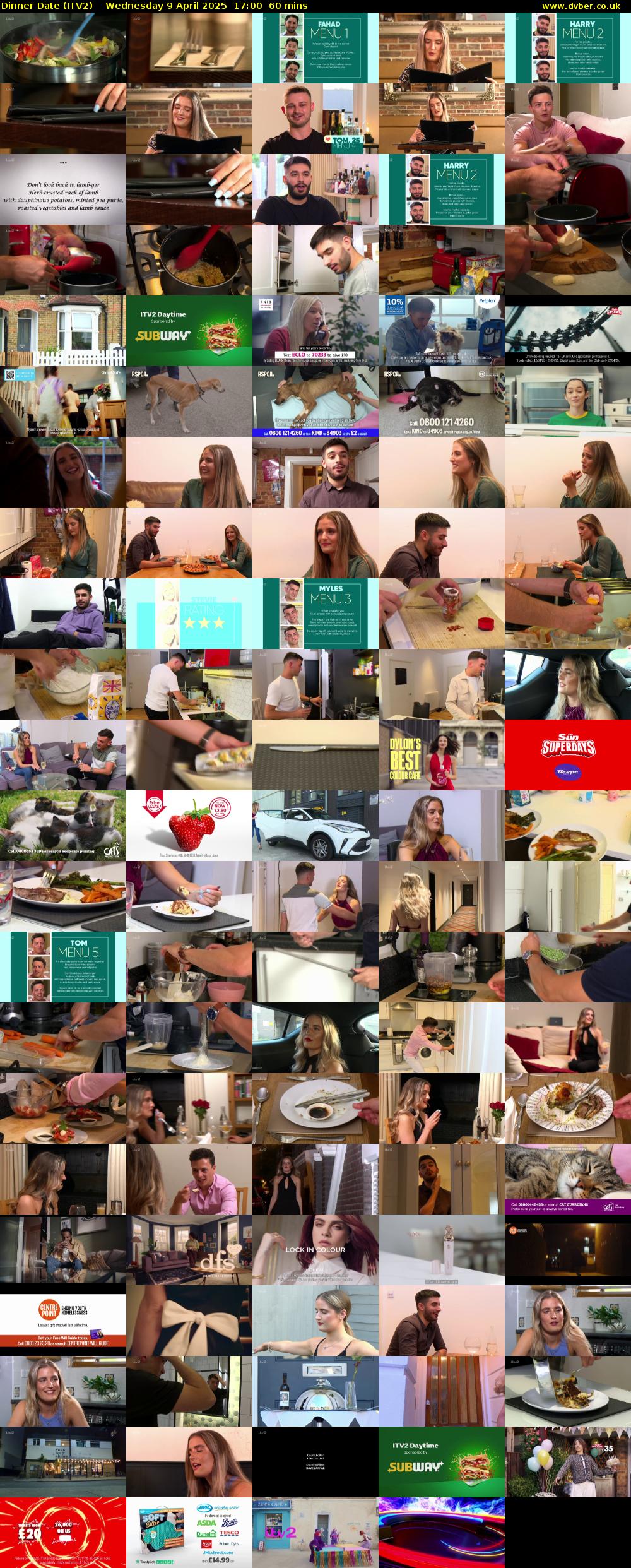 Dinner Date (ITV2) Wednesday 9 April 2025 17:00 - 18:00