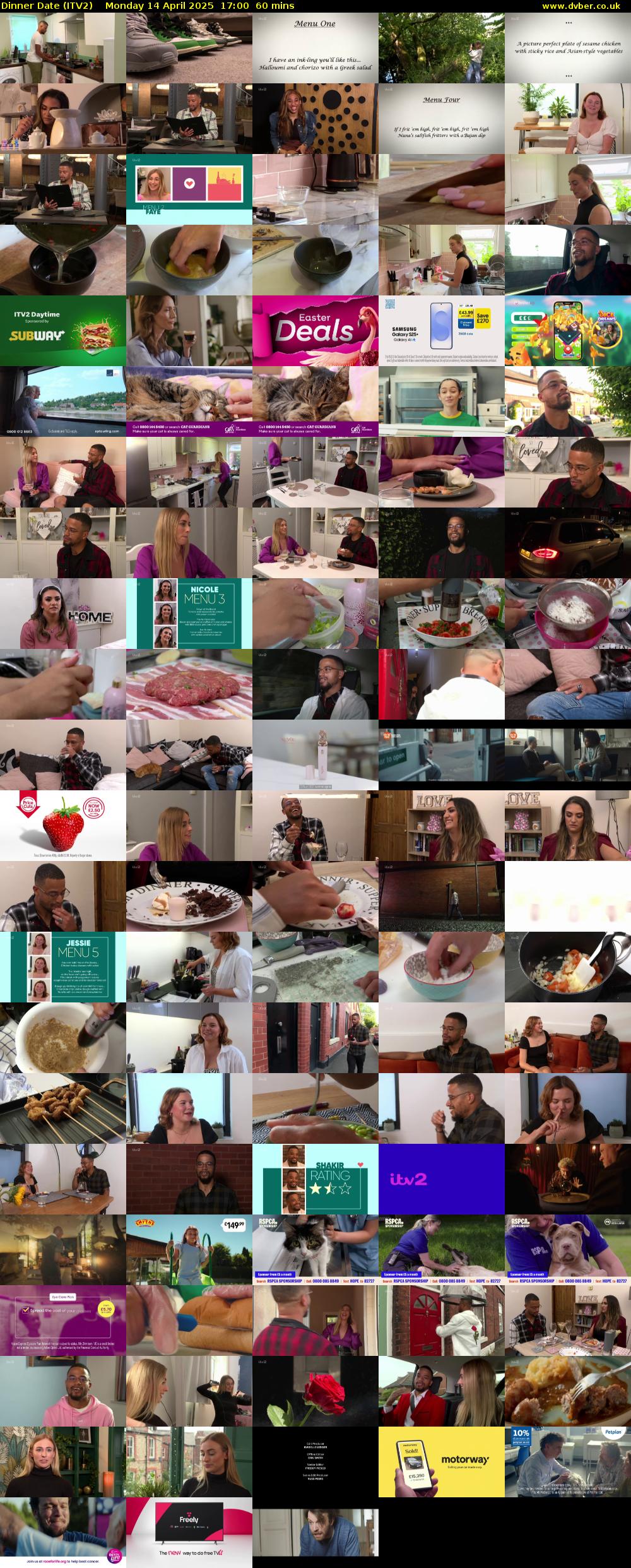 Dinner Date (ITV2) Monday 14 April 2025 17:00 - 18:00