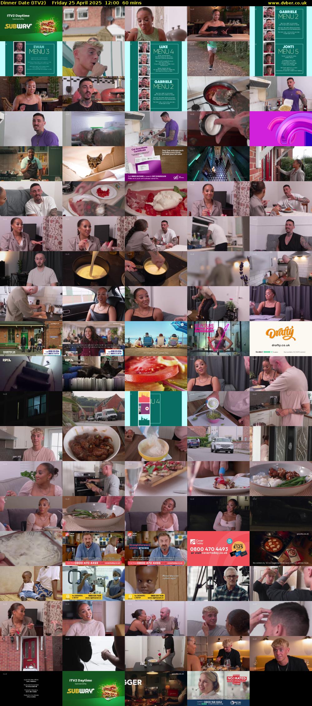 Dinner Date (ITV2) Friday 25 April 2025 12:00 - 13:00