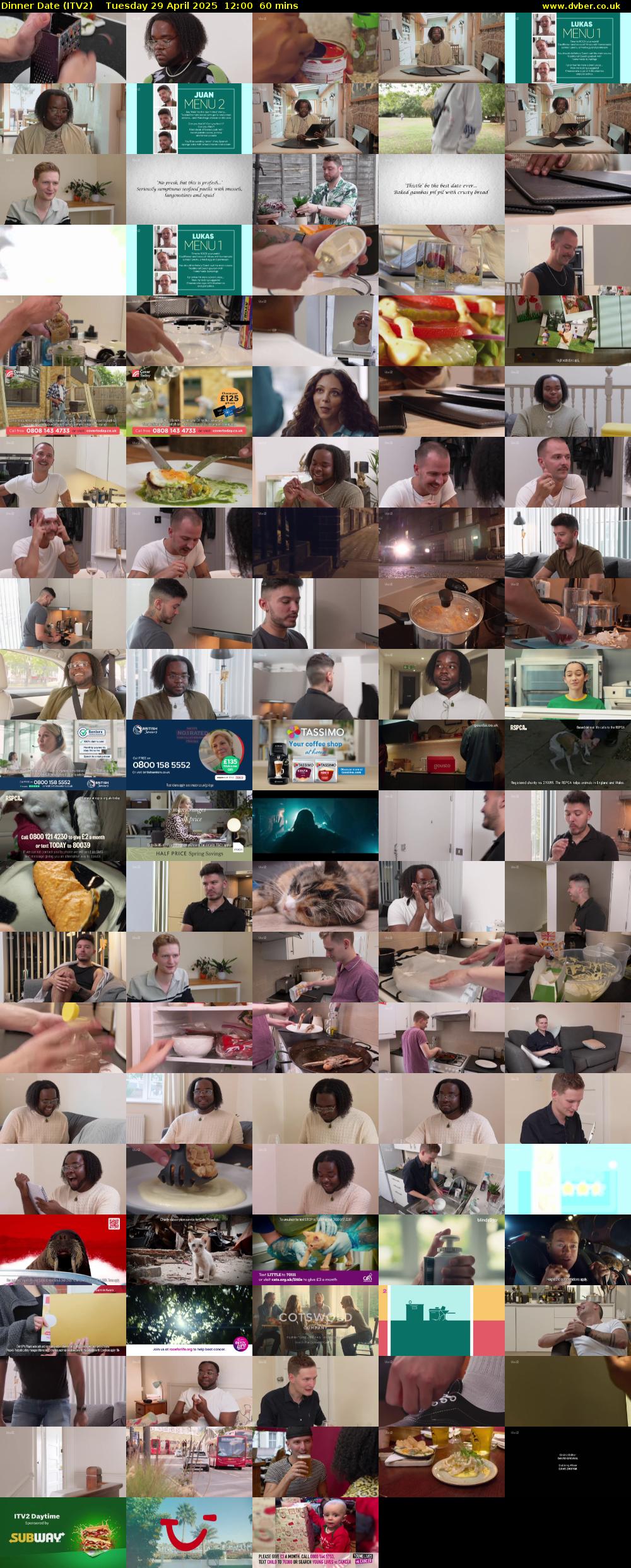Dinner Date (ITV2) Tuesday 29 April 2025 12:00 - 13:00