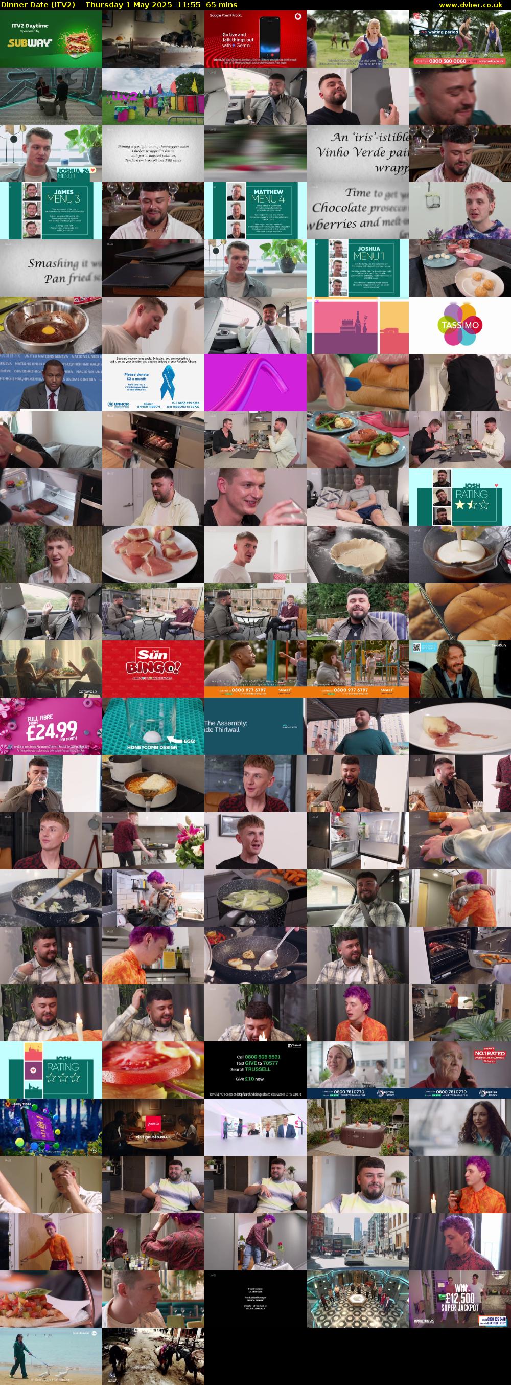 Dinner Date (ITV2) Thursday 1 May 2025 11:55 - 13:00